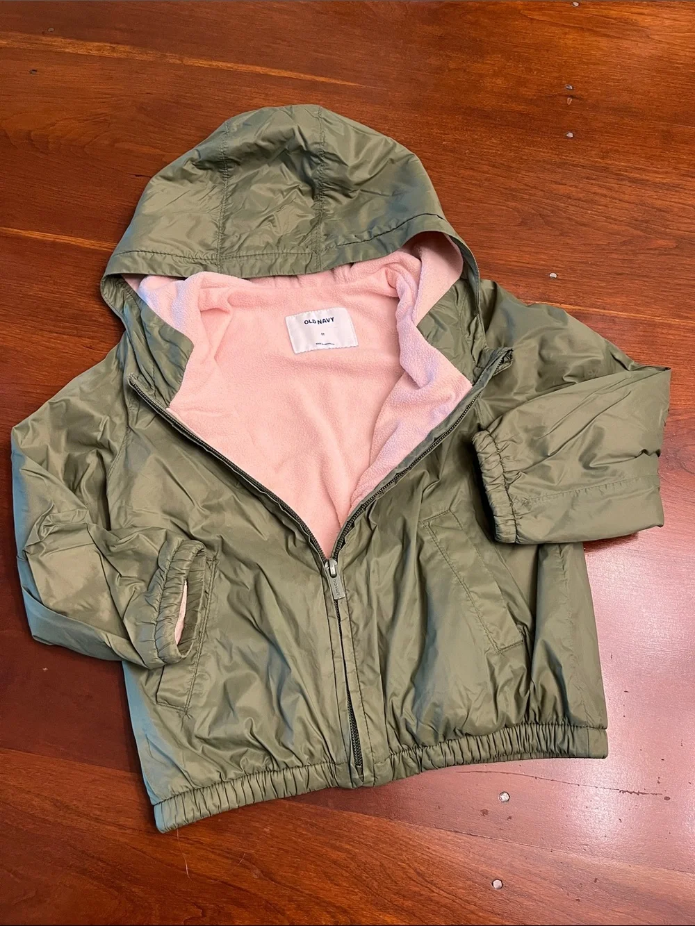 Kids Olive Green Hooded Jacket